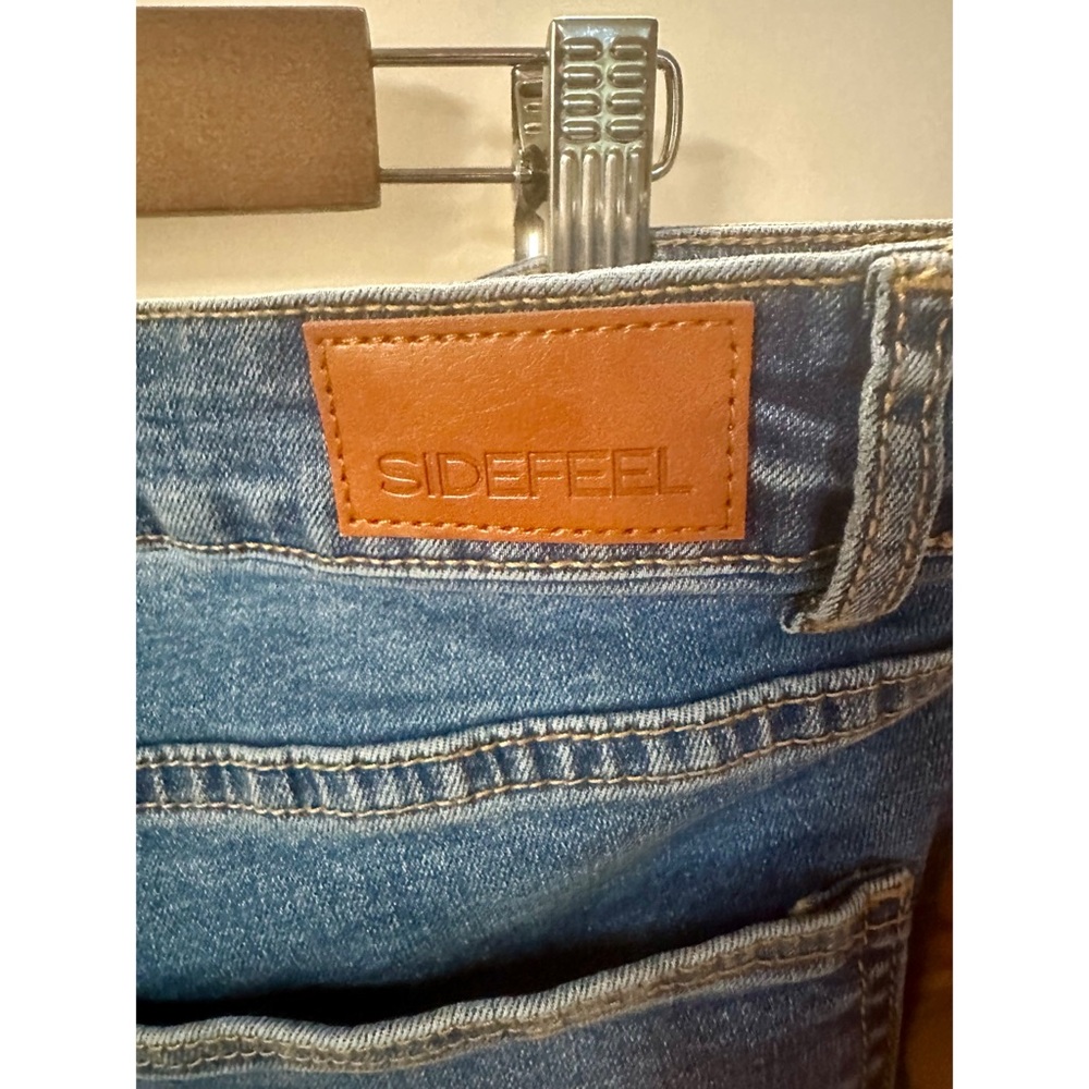 Sidefeel Women's Wide Leg Jeans High Waisted Strechy Raw Hem Denim Pants Size 18 - Picture 7 of 8